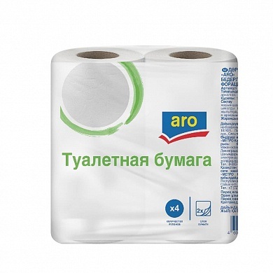 Туалетная бумага ARO белая (4 шт/2 сл)