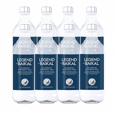 Вода глубинная кислородная Legend of Baikal 8х0,5 л, без газа стекло