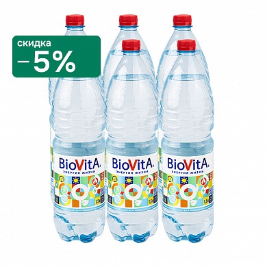 Вода структурированная BioVita 6х1,5 л, без газа ПЭТ