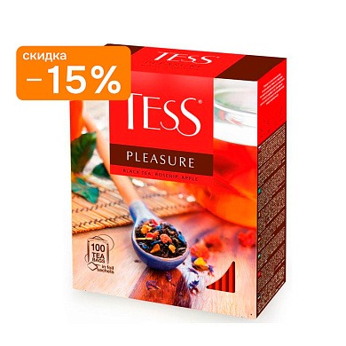 Чай Tess черный Pleasure шиповник и яблоко, в пакетах 100 шт