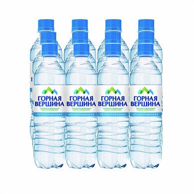 Вода минеральная «Горная вершина» 12х0,5 л без газа, ПЭТ