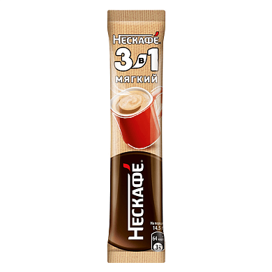 Кофе Нескафе мягкий растворимый 3в1, 15 г, 20 шт