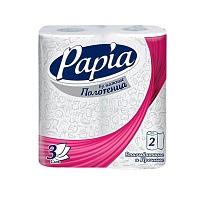 Полотенца кухонные бумажные Papia 3 сл. 2 рулона