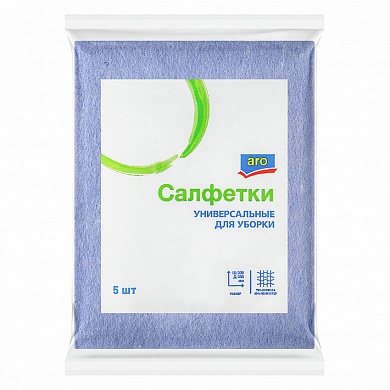 Салфетки универсальные ARO вискозные  30×38 см, 5 штук