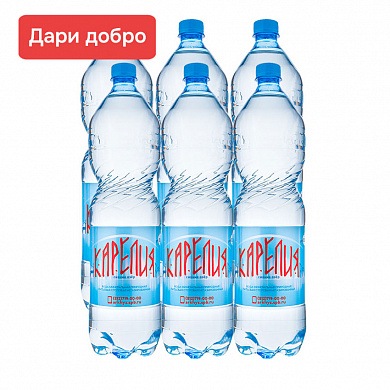 Дари добро Вода щелочная «Карелия сияние озер» 6х1,5 л, без газа ПЭТ